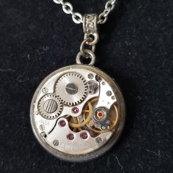 Steam Punk Artisan Necklace Watch Parts - Picture 4 of 7